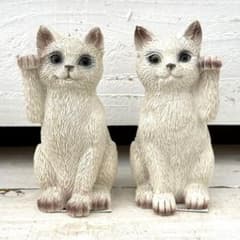 흰 고양이 행운을 빕니다 고양이 고양이 고양이 고양이 오브제 입상 원예 잡화 고양이