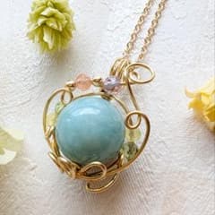 翡翠 ネックレス 12mm ハンドメイド 天然石 一点物のサムネイル