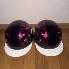（むむつむさん専用）ピンク 富士山 桜 半帽ヘルメット 富士山と日章桜デザイン 半帽ヘルメット - メルカリ
