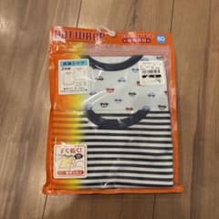 新品未使用⭐︎長袖シャツ2枚組⭐︎80cm 車柄・ストライプ⭐︎ホットラップのサムネイル