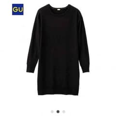 未使用！！ GU ハイゲージニットワンピース ネイビー Lサイズのサムネイル