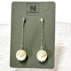 【ピアス】 シルバー パール チェーン 大玉　まとめ買い割のサムネイル