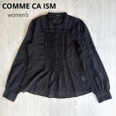 【コムサイズム】長袖シャツ ブラウス ブラック L秋服 大人可愛い 美品