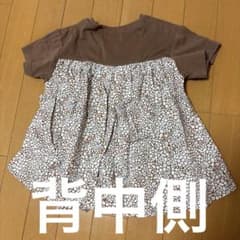 最安価格！「any FAM」背中ひらひら花柄ブラウンTシャツ 120cmのサムネイル
