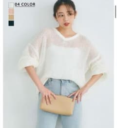 美品⭐︎basement onlin バルーンスリーブシアーニットのサムネイル