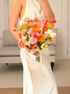 華やか＆ポップ ポピー・チューリップ ブーケ 結婚式 前撮り HC08のサムネイル