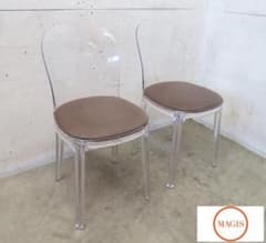 美品■MAGIS■ヴァニティ チェア■ポリカーボネイトクリア■2脚セット■10万 美品□MAGIS□ヴァニティ チェア□ポリカーボネイトクリア□2脚セット