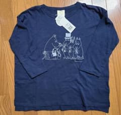 【Samansa Mos2】ムーミン 7分丈 Tシャツ ネイビーのサムネイル