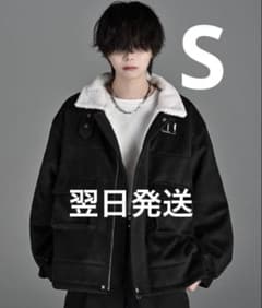 【ADRER】 B-3 メルトン ボア フライトジャケット ブラック S B-3 melton / boa flight jacket / B-3メルトン/ボアフライト