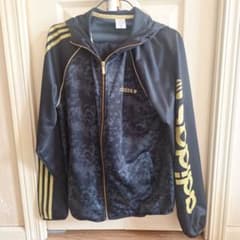 adidas フルジップジャケット 黒/金のサムネイル