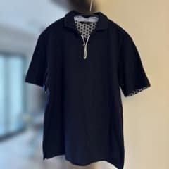 美品✨】23区 HOMME ポロシャツ ネイビー ワッフル生地 - メルカリ
