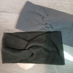 リブ編みツイストヘアバンド 2点セットのサムネイル