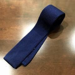 即購入可 ニットタイ ネイビー 紺 ナロー ネクタイ / ゼニア プラダ エトロのサムネイル