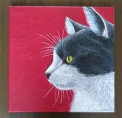 猫の絵画 アクリル画 キャンバスアート - メルカリ