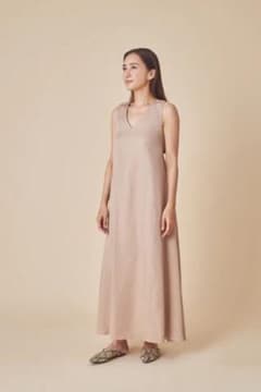 WRINN Back Ribbon Dress Beige 38Bのサムネイル