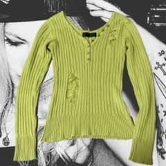 平成ギャル y2k grunge mcbling ダメージ薄手ニットのサムネイル