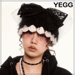 [入手困難]YEGG Ribbon multi hat リボンニット帽　ブラックのサムネイル