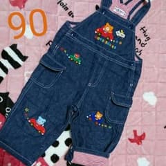 ☆可愛い☆ ミキハウス ホットビスケッツ オーバーオール 90 デニムのサムネイル