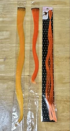ワンタッチカラーエクステ イエロー、オレンジ(クリップ、ヘアピン仕様)のサムネイル
