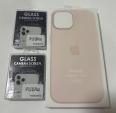 【新品・未使用】　iPhone15 シリコンケース&カメラカバー　ピンクのサムネイル
