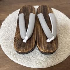 木製 下駄 焼き桐 鼻緒 グレー 23cm-24.5cmのサムネイル