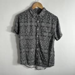 Cedar Wood State 半袖シャツ 総柄 幾何学柄 M 黒白のサムネイル