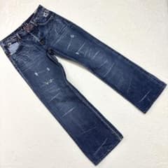 Y2K USA제 575DENIM 부츠 컷 데미지 가공 수염 하치노스 W32