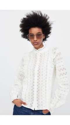 18SS Zaraレースブラウス新品未使用タグ付Lのサムネイル