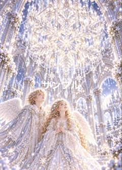 一作限り】雪の結晶に祈る少年少女天使 D068 幻想アート 天使 - メルカリ