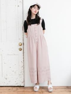 裾刺繍サロペットのサムネイル