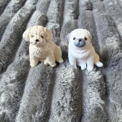 犬 フィギュア ガチャガチャ 2体セット 白 パグ トイプードルのサムネイル