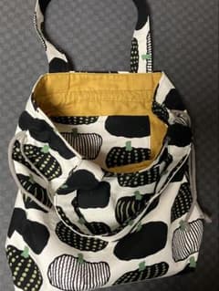 かぼちゃ柄 ハンドメイド 巾着トートバッグのサムネイル
