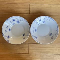 미품 ● Royal Copenhagen 블루 프루티드 플레인 깊은 접시 2 장