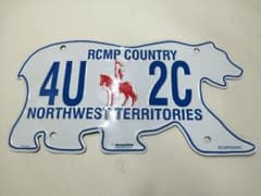 カナダ 熊型 ナンバープレート 白くま RCMP COUNTRY インテリアのサムネイル