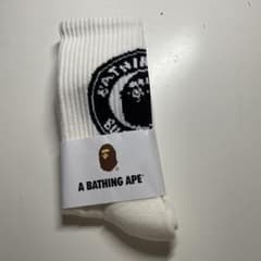 A BATHING APE BAPE ロゴ ソックス ホワイトのサムネイル