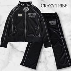 CRAZYTRIBE トラックスーツ セットアップ M 新品 黒 ロゴ刺繍 - メルカリ