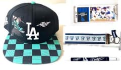 セット☆ドジャース×鬼滅の刃コラボキャップ/大谷翔平キーホルダー2個/ボールペン セット☆ドジャース×鬼滅の刃コラボキャップ/大谷翔平キーホルダー2個