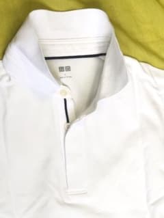 UNIQLO ホワイト ポロシャツ L台襟付きのサムネイル