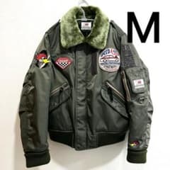 クレイスミス MA-1 フライトジャケット M カーキ 脱着ファー襟 B-3仕様