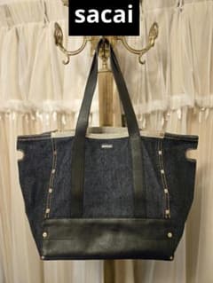 sacai♡サカイ♡デニムレザートートバッグ♡ - メルカリ
