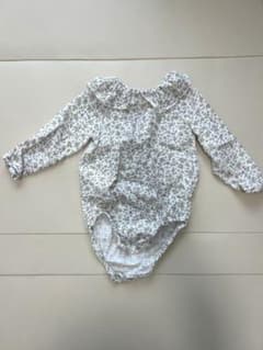 ZARA ベビー用 長袖ロンパース 花柄 フリル襟のサムネイル
