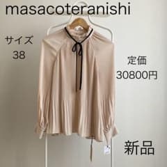 新品 マサコテラニシ ブラウス プリーツ シフォン ブラウス M 