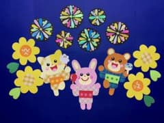 夏の壁面♡夏祭り♡花火♡動物たち♡ひまわりのサムネイル