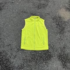 90s Patagonia フリースベスト ライムグリーン 裏ワッフル メンズ 