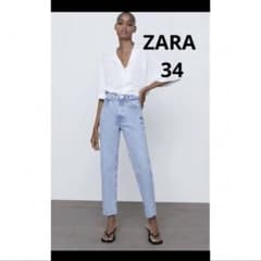ZARA ライトブルー　マムフィットデニム　34のサムネイル