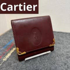 Cartier カルティエ コインケース マスト レザー ボルドー ゴールド