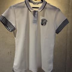 【美品】and per se(アンパスィ)レディース 半袖ポロシャツ ホワイトMのサムネイル