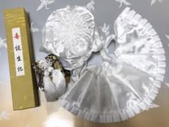 お宮参り　フード　よだれかけ　白　お守り　小物のサムネイル