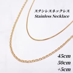 ●ステンレス●　トレンド　2連　ネックレス　ゴールド　ndj030