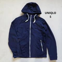 ユニクロ UNIQLOマウンテンパーカー S ネイビー 紺 メンズ フード